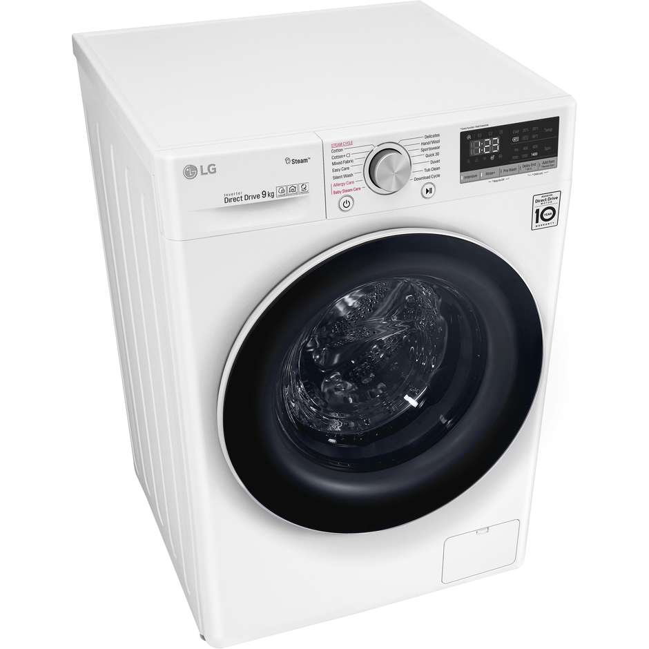 LG F4WV509S0 lavatrice carica frontale 9 Kg 1400 giri classe A+++-40% colore bianco