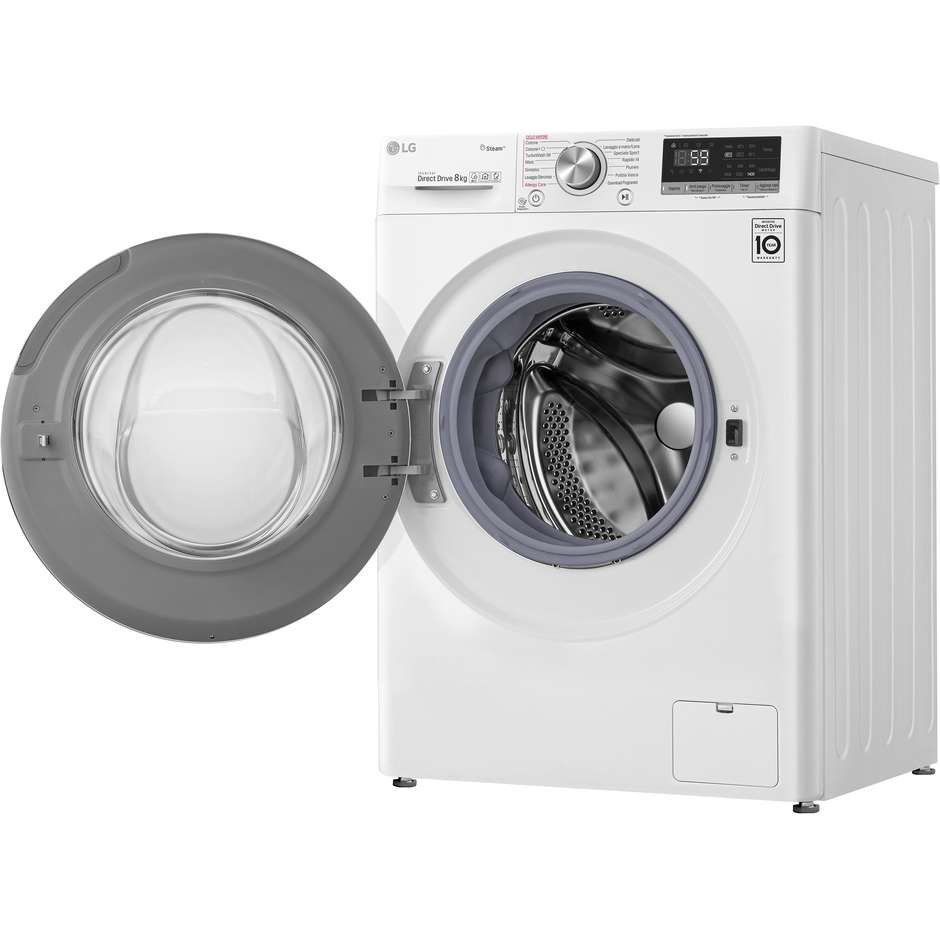 LG F4WV708P1 lavatrice carica frontale classe 8 Kg 1360 giri classe A+++-40% Wifi colore bianco