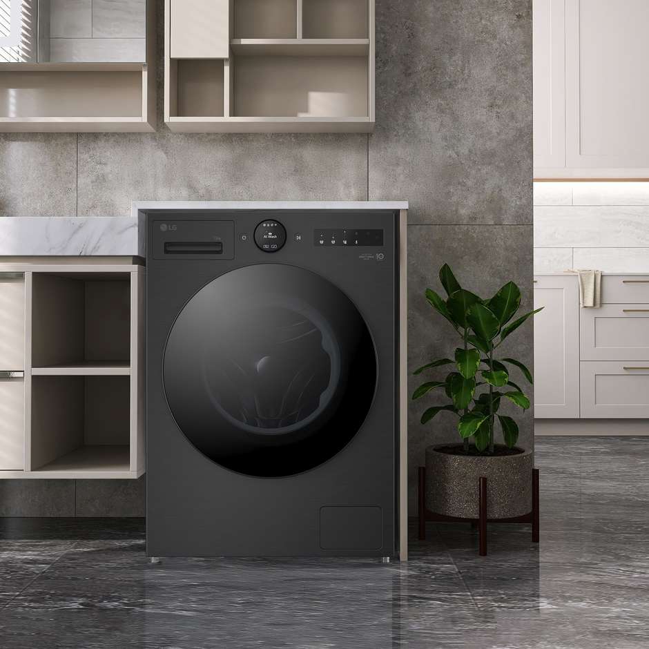 LG F4X7013TBB Lavatrice Carica frontale 60 cm 13 kg 1400 Giri/min Motore Inverter Vapore Classe A Nero