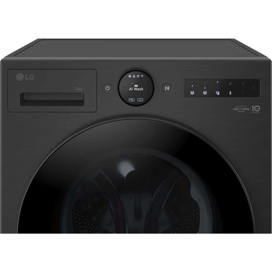 LG F4X7013TBB Lavatrice Carica frontale 60 cm 13 kg 1400 Giri/min Motore Inverter Vapore Classe A Nero