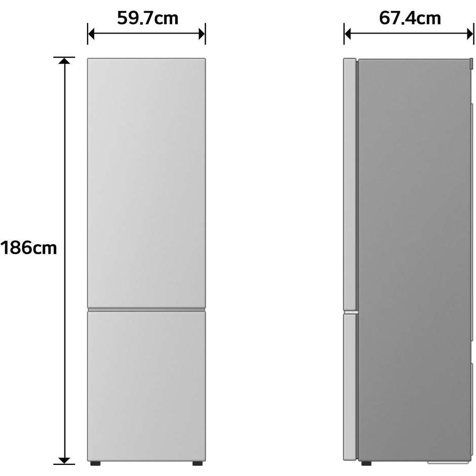 LG GBBS312CPY Fit & Max frigorifero combinato No Frost, 333 L, classe C, Prime Silver
