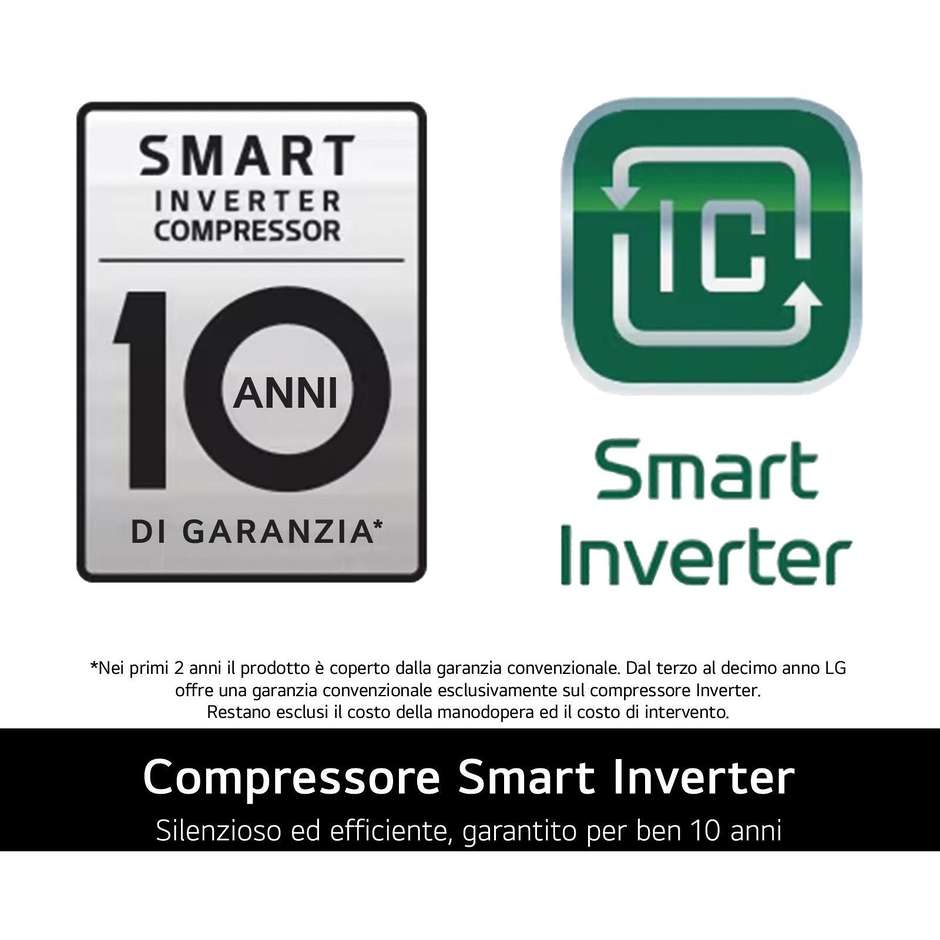 LG GBP52PZNCN1 Frigorifero combinato Capacita 384 Lt Classe C Colore Inox