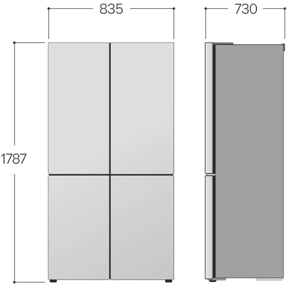 LG GMV860EPDE Frigorifero Multidoor French Door Slim Wi-Fi 530 L Classe E Matte Black