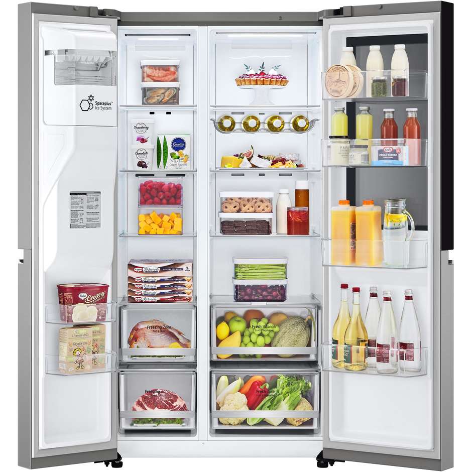 LG GSGV80PYLD Frigorifero Side-by-Side Capacita 635 L Classe D Wi-Fi Colore Argento