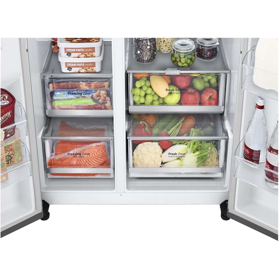 LG GSGV80PYLD Frigorifero Side-by-Side Capacita 635 L Classe D Wi-Fi Colore Argento