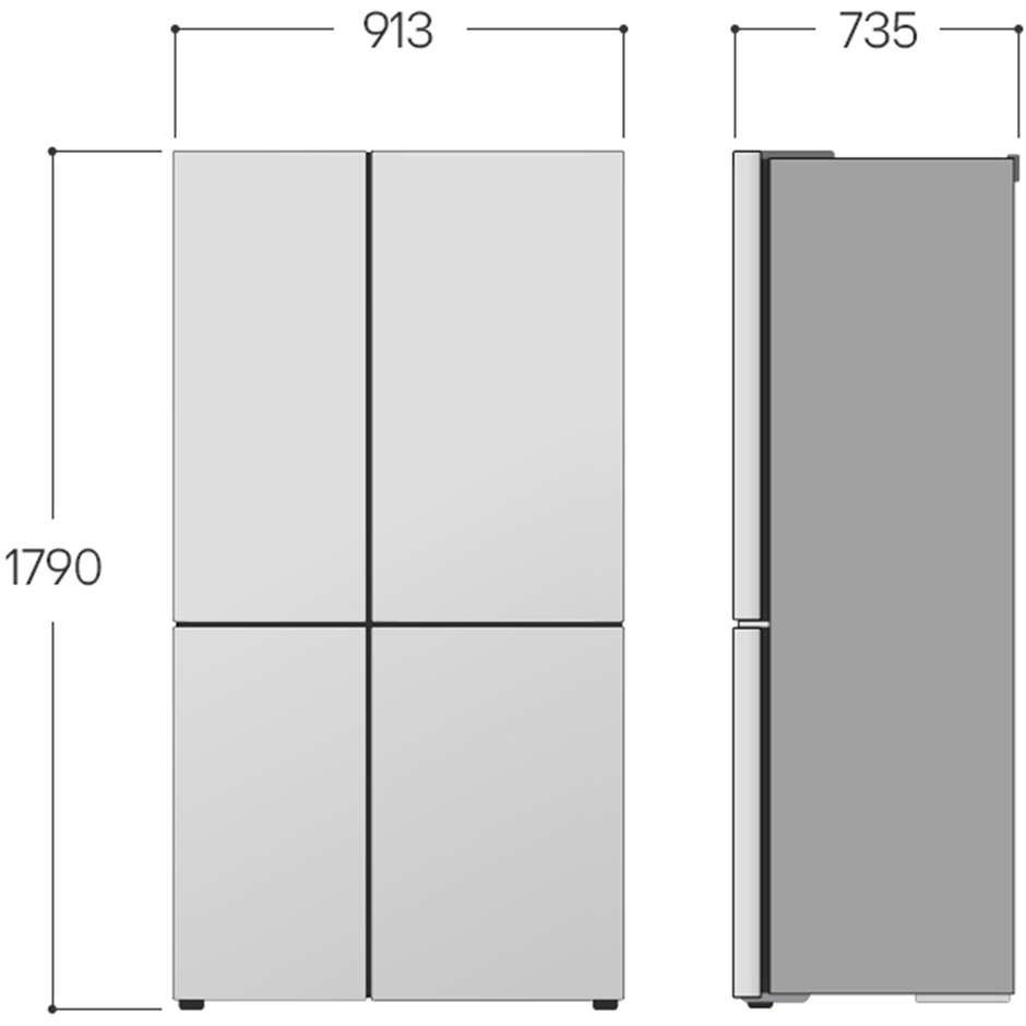 LG GSLC41PYPE Frigorifero Side-by-Side Capacita 641 Lt Classe E Colore Argento