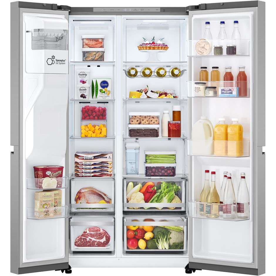 LG GSLE81PYBC Frigorifero Side-by-Side Americano UVnano Spaceplus 628 L Classe C Prime Silver