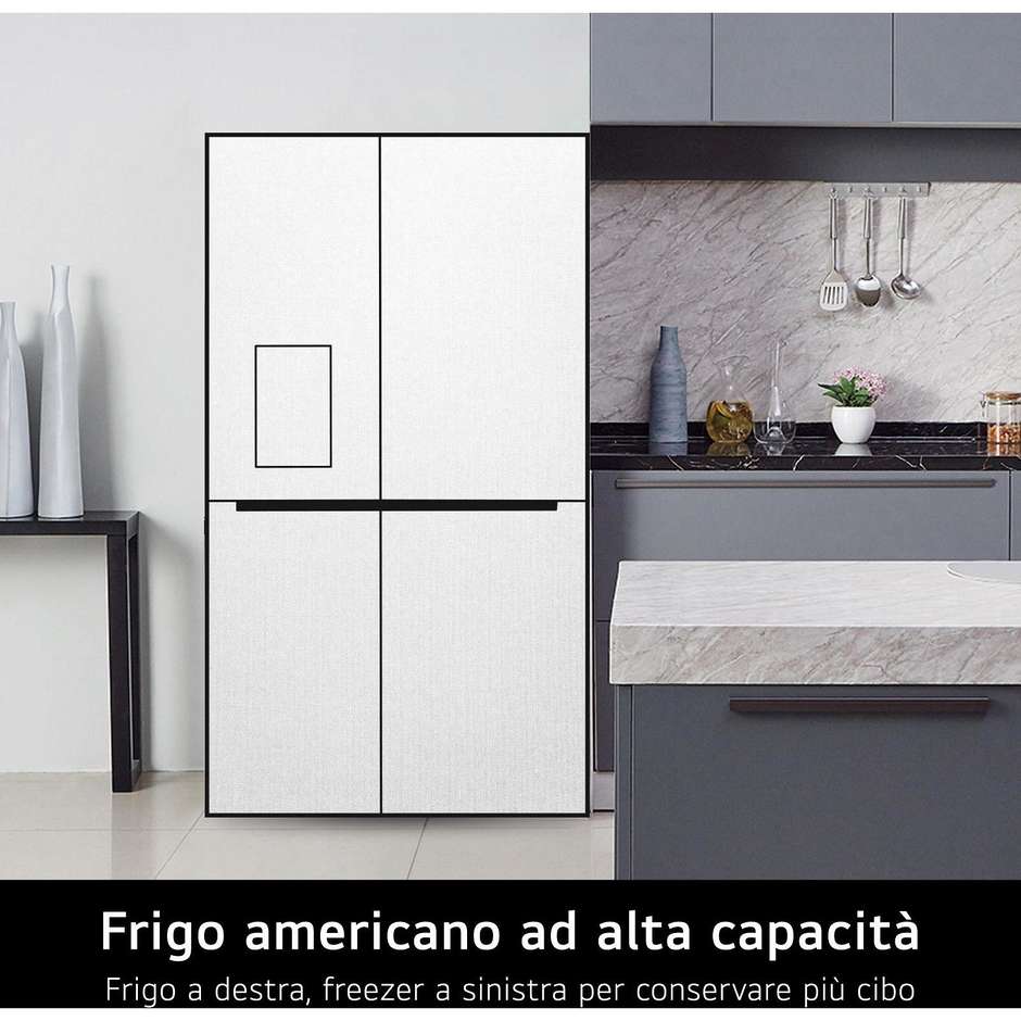LG GSLE81PYBC Frigorifero Side-by-Side Americano UVnano Spaceplus 628 L Classe C Prime Silver