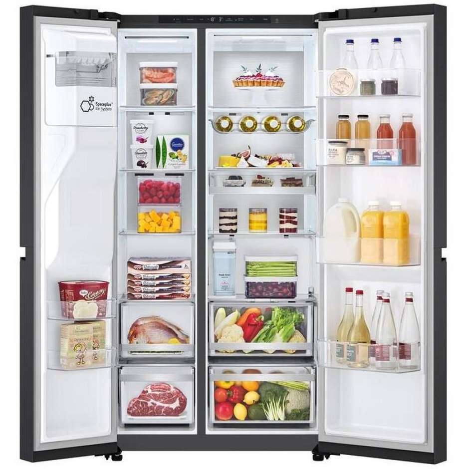 LG GSLE91EVAC frigorifero Side by Side No Frost 628 L, Wi-Fi, classe C, nero