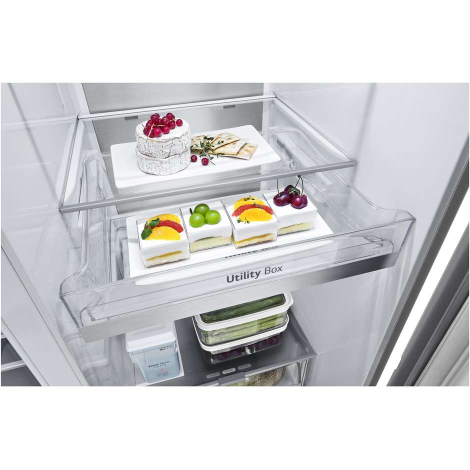 LG GSLE91MBAC Frigorifero Side-by-Side Americano Craft Ice UVnano 628 L Classe C Prime Silver