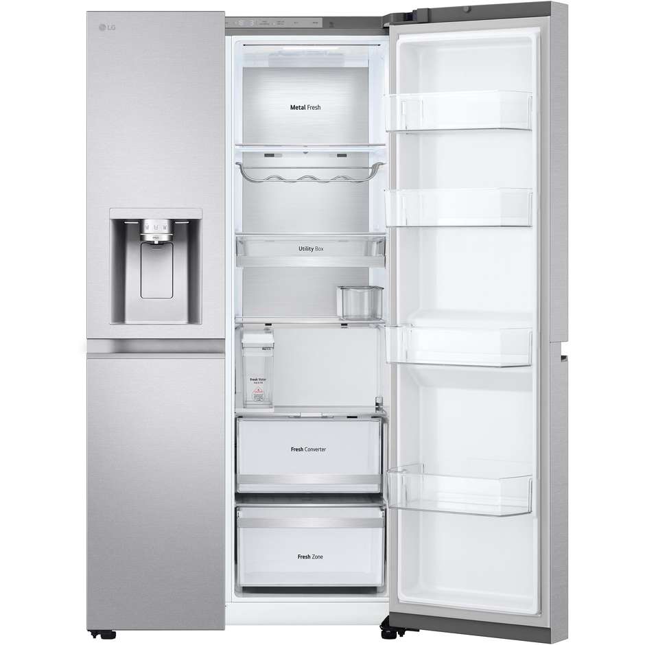 LG GSLE91MBAC Frigorifero Side-by-Side Americano Craft Ice UVnano 628 L Classe C Prime Silver