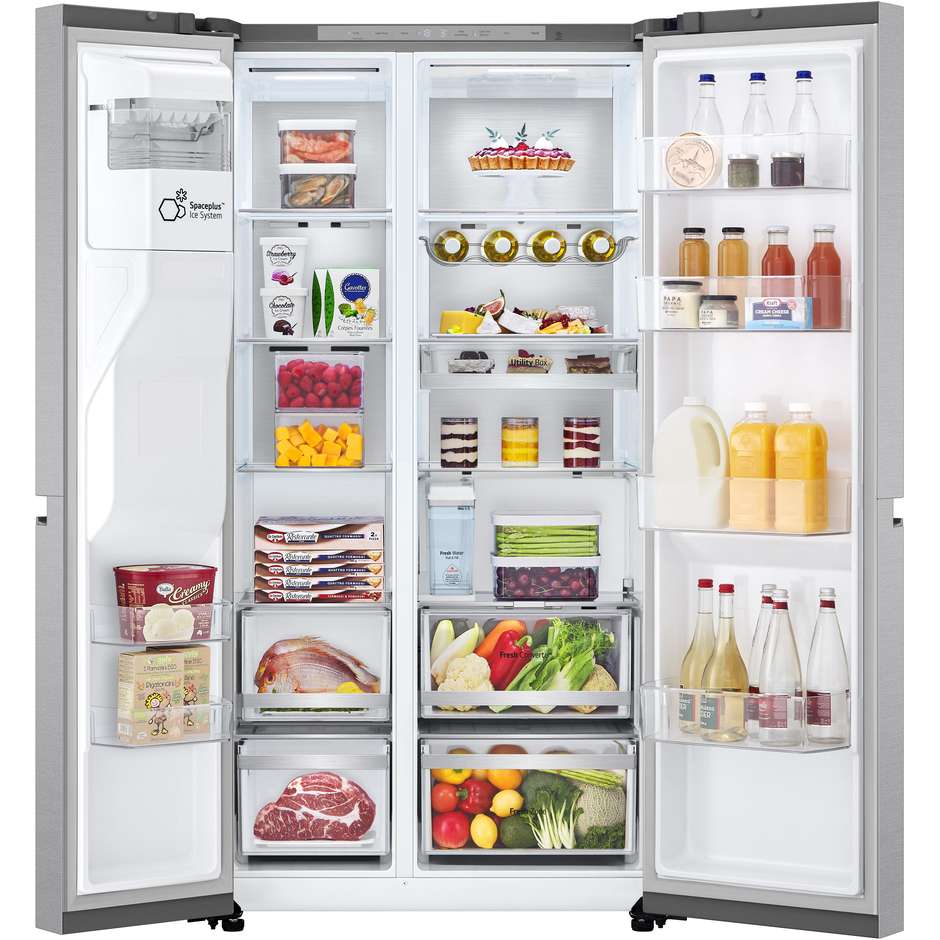 LG GSLE91MBAC Frigorifero Side-by-Side Capacita 628 Lt Classe C  Wi-Fi Colore Silver