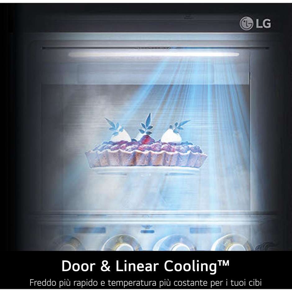 LG GSLE91MBAC Frigorifero Side-by-Side Capacita 628 Lt Classe C  Wi-Fi Colore Silver