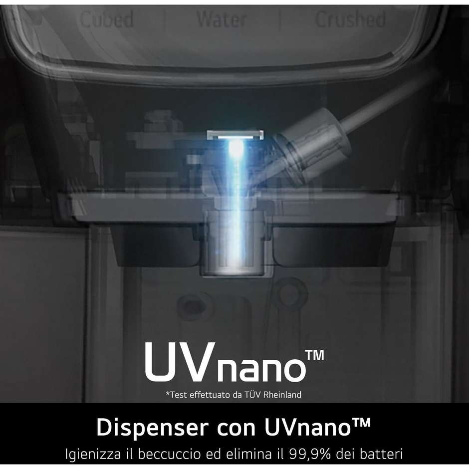 LG GSLE91MBAC Frigorifero Side-by-Side Capacita 628 Lt Classe C  Wi-Fi Colore Silver