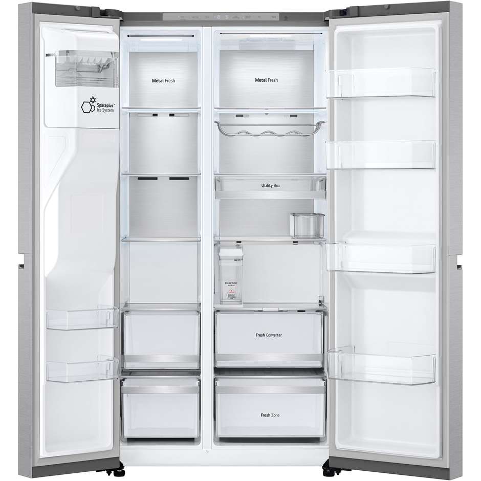 LG GSLE91MBAC Frigorifero Side-by-Side Capacita 628 Lt Classe C  Wi-Fi Colore Silver