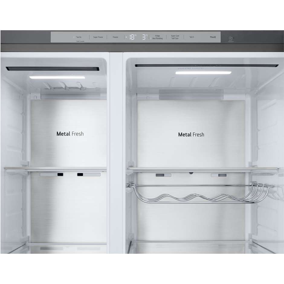 LG GSLE91MBAC Frigorifero Side-by-Side Capacita 628 Lt Classe C  Wi-Fi Colore Silver