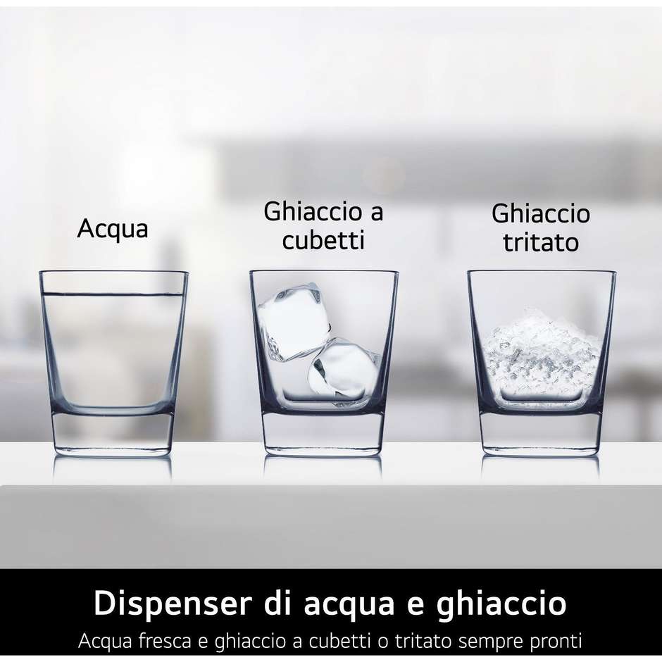 LG GSLV70PZTE Frigorifero Side-by-Side Capacita 635 Lt Classe E Colore Inox