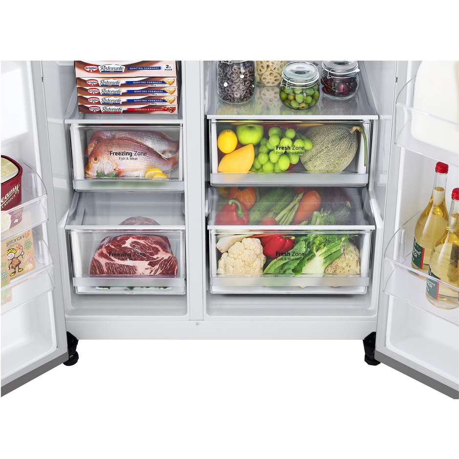 LG GSLV70PZTE Frigorifero Side-by-Side Capacita 635 Lt Classe E Colore Inox