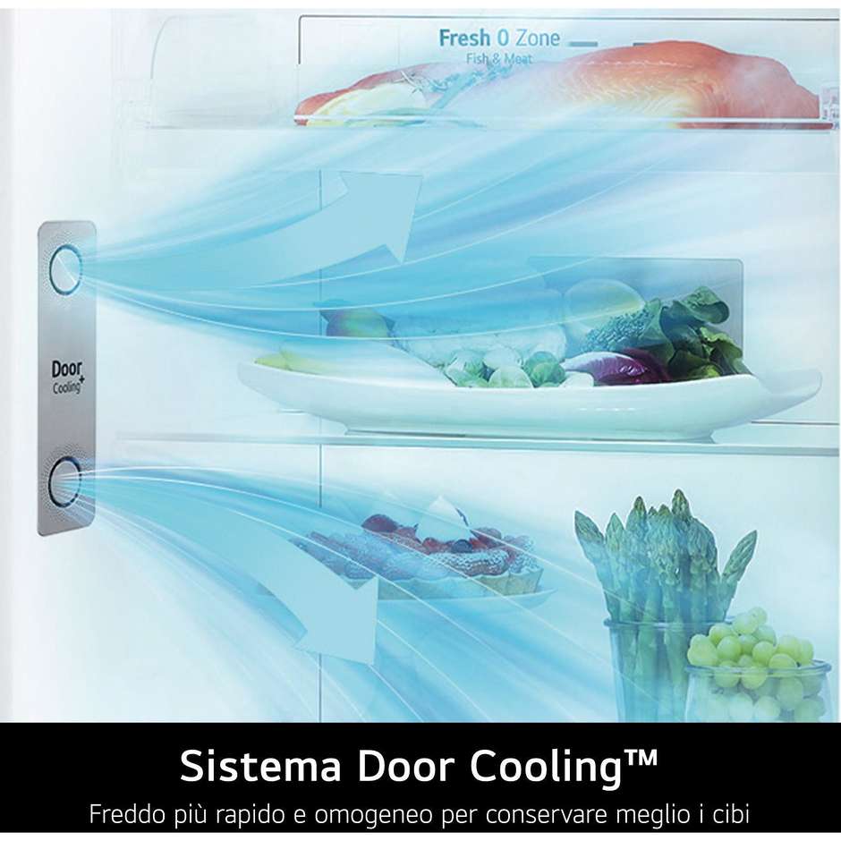 LG GTF744PZPED frigorifero doppia porta No Frost 509 litri, classe E, dispenser acqua