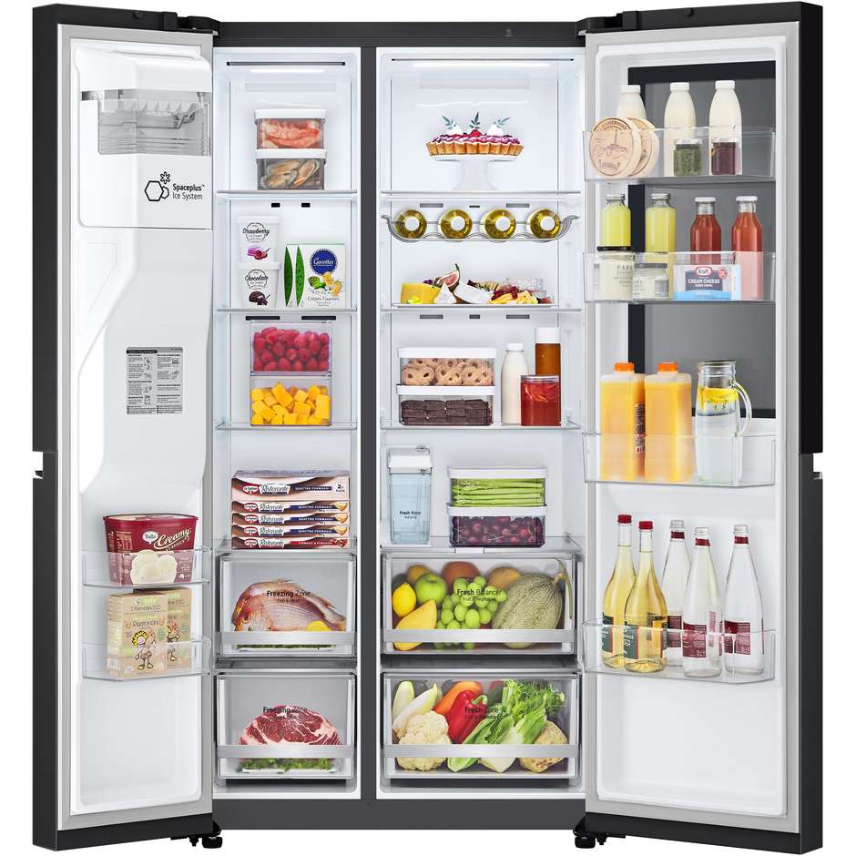 LG InstaView Door-in-Door GSGV81EPLL Frigorifero Side-by-Side UVnano 635 L Classe E Matte Black