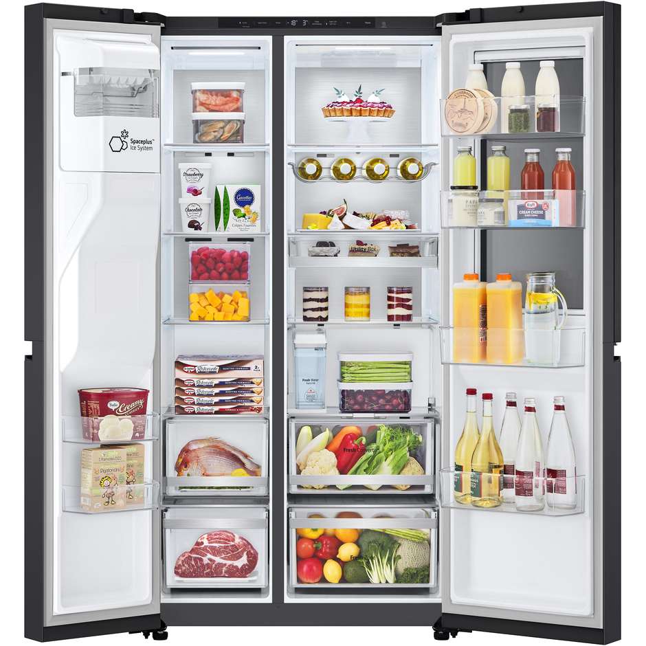 LG InstaView GSXE91EVAD Frigorifero Side-by-Side Craft Ice UVnano 628 L Classe D Black Steel