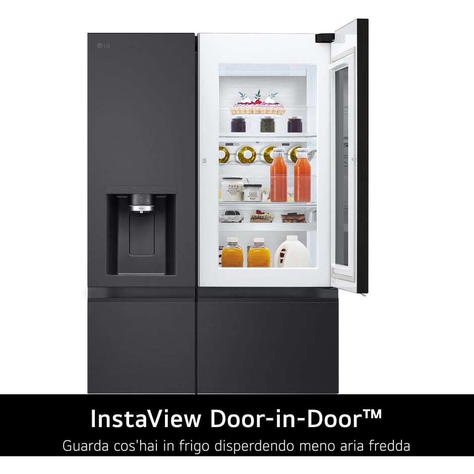 LG InstaView GSXE91EVAD Frigorifero Side-by-Side Craft Ice UVnano 628 L Classe D Black Steel