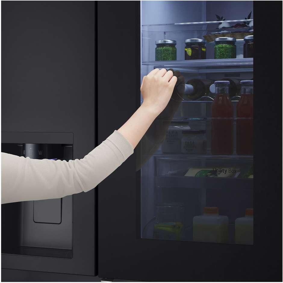 LG InstaView GSXE91EVAD Frigorifero Side-by-Side Craft Ice UVnano 628 L Classe D Black Steel