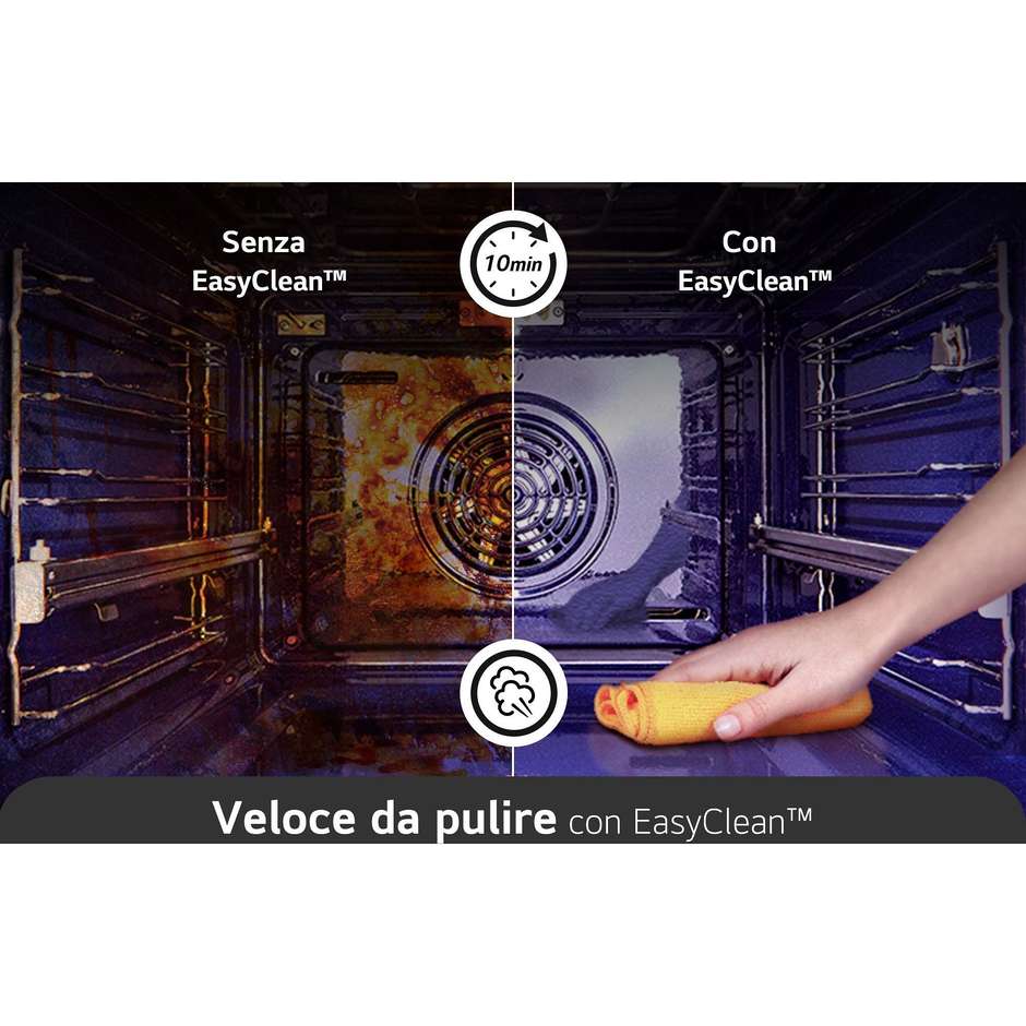 LG InstaView WSED7665B forno da incasso a vapore 76 L, display 4,3 pollici e Wi-Fi