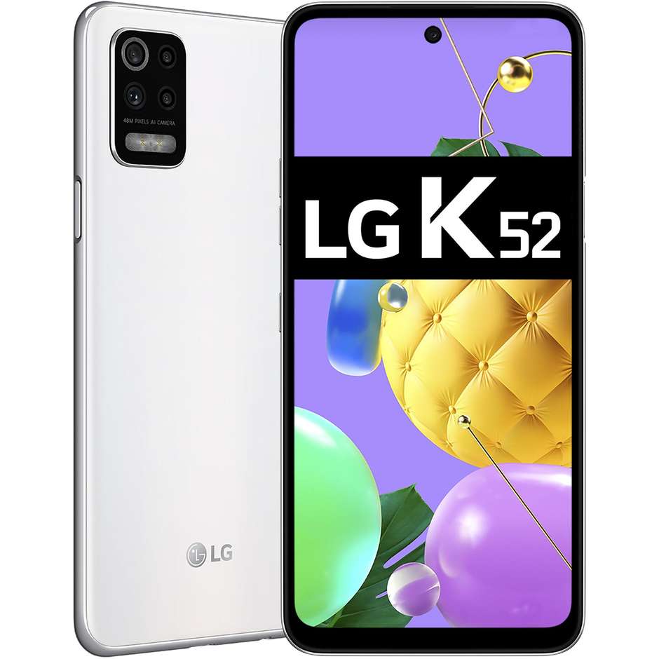 LG K52 Smartphone 6,59'' HD+ Ram 4 Gb Memoria 64 Gb Android colore bianco