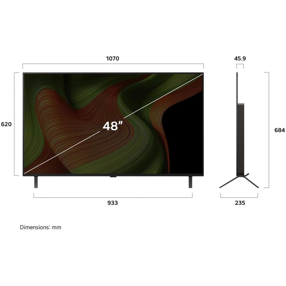 LG OLED48B56LA.API Smart TV 48" OLED 4K Ultra HD webOS Colore Black