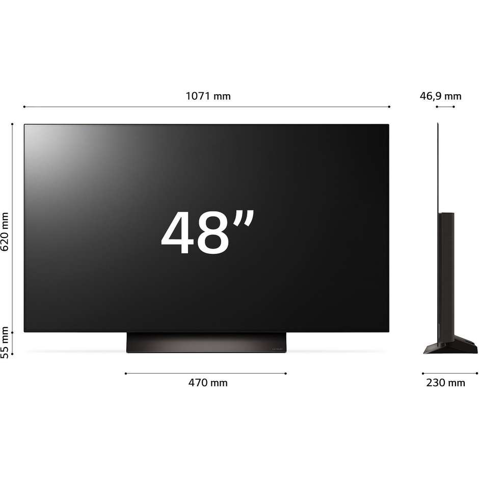 LG OLED48C44LA.API TV OLED 48" 4K Ultra HD Smart TV Wi-Fi Classe G colore cornice marrone