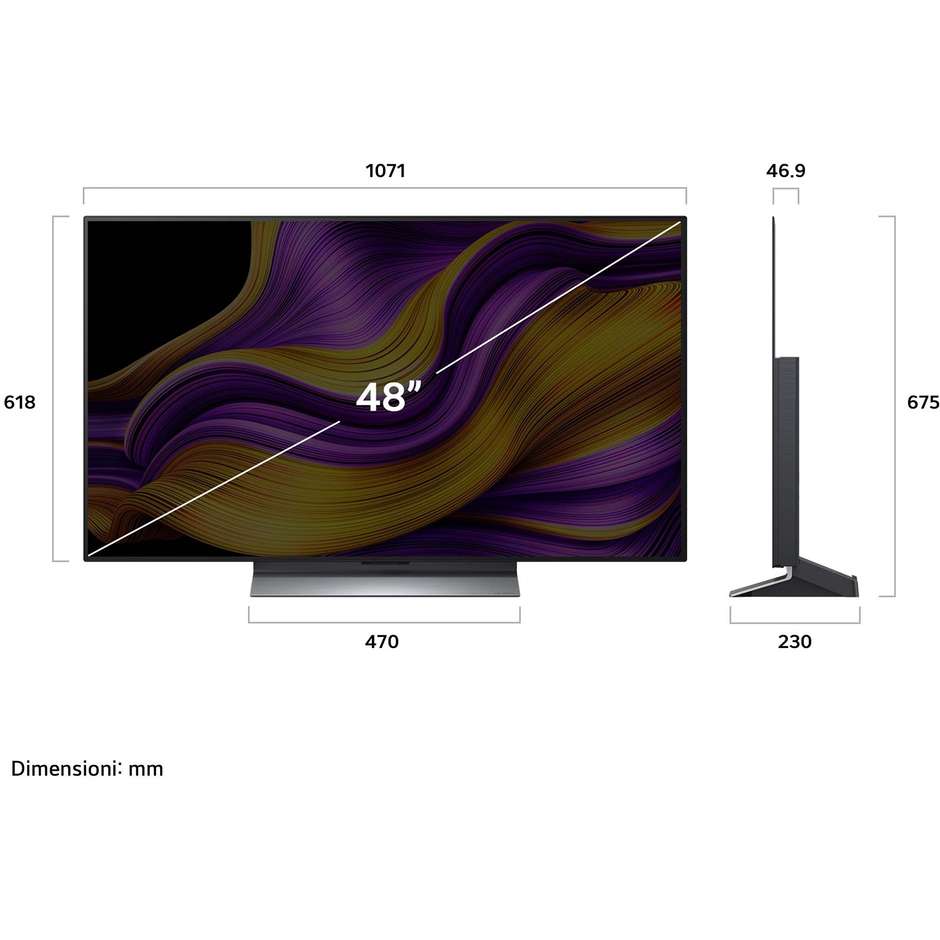 LG OLED48G56LS TV OLED evo 48'' 4K Ultra HD Smart TV Wi-Fi Classe F Colore Nero