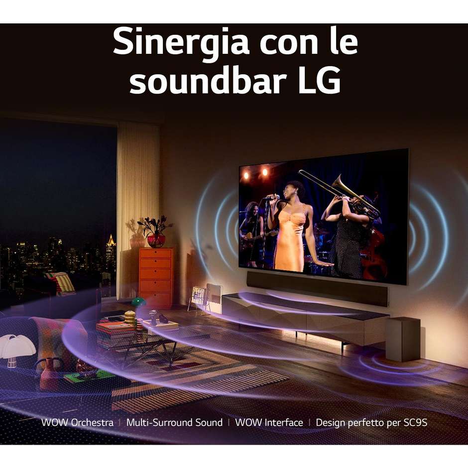 LG OLED55C34L TV OLED 55" 4K Ultra HD Smart TV Wi-Fi Classe G colore cornice dark titan silver