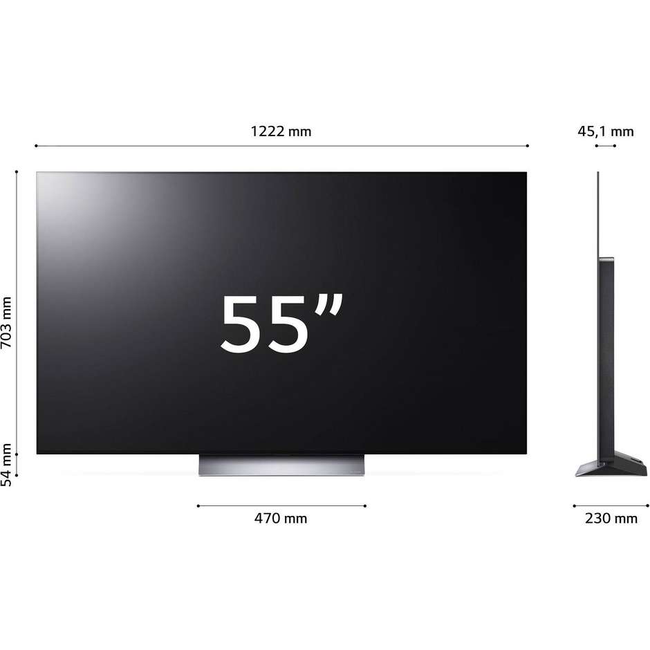 LG OLED55C34LA Smart TV 55" OLED evo 4K 120Hz Dolby Vision webOS Argento