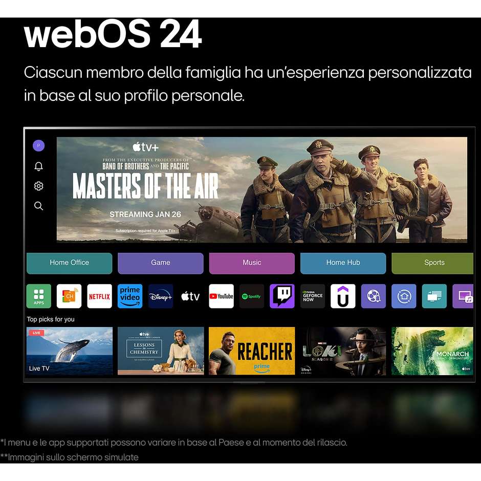 LG OLED65B46LA.API Smart TV 65" OLED 4K Ultra HD webOS Colore Grey