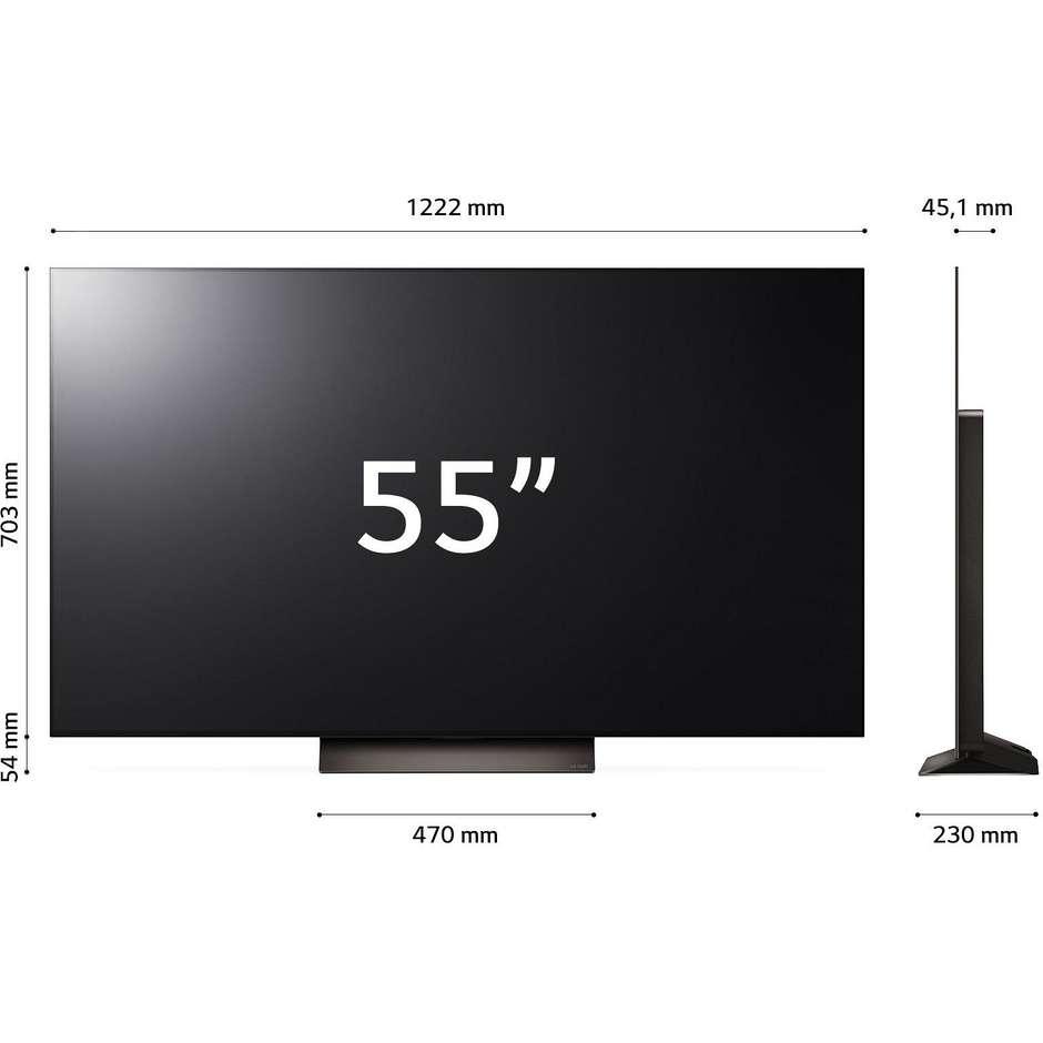 LG OLED65C44LA.API Tv OLED evo 55" 4K Ultra HD Smart TV Wi-Fi Classe G Colore Nero