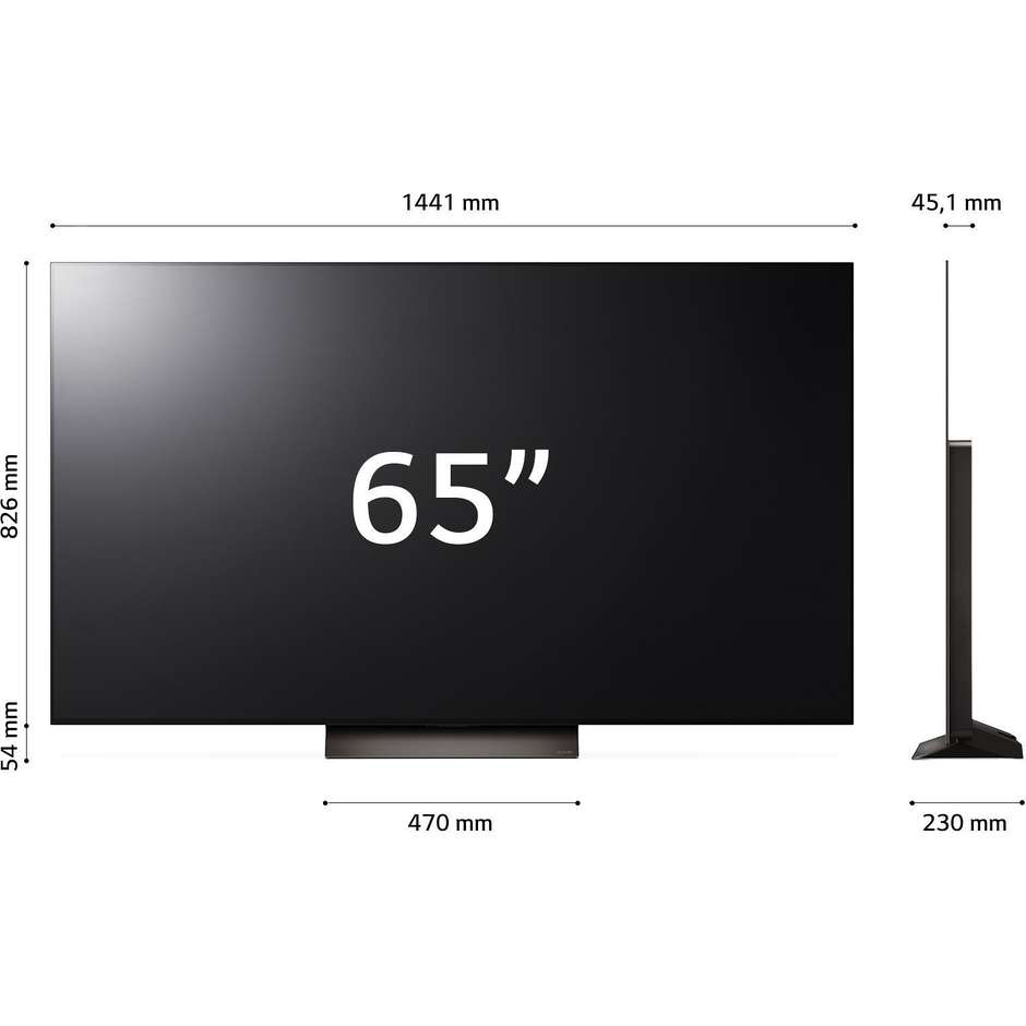 LG OLED65C44LA.API Tv OLED evo 65" 4K Ultra HD Smart TV Wi-Fi Classe F Colore Nero