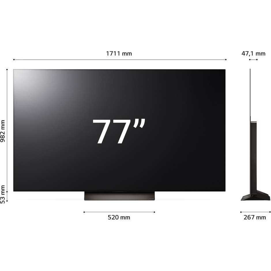 LG OLED77C44LA.API TV OLED 77" 4K Ultra HD Smart TV Wi-Fi Classe F colore cornice marrone