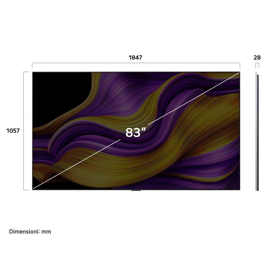 LG OLED83G54LW TV OLED evo 83" 4K Ultra HD Smart TV Wi-Fi Classe E Colore Silver