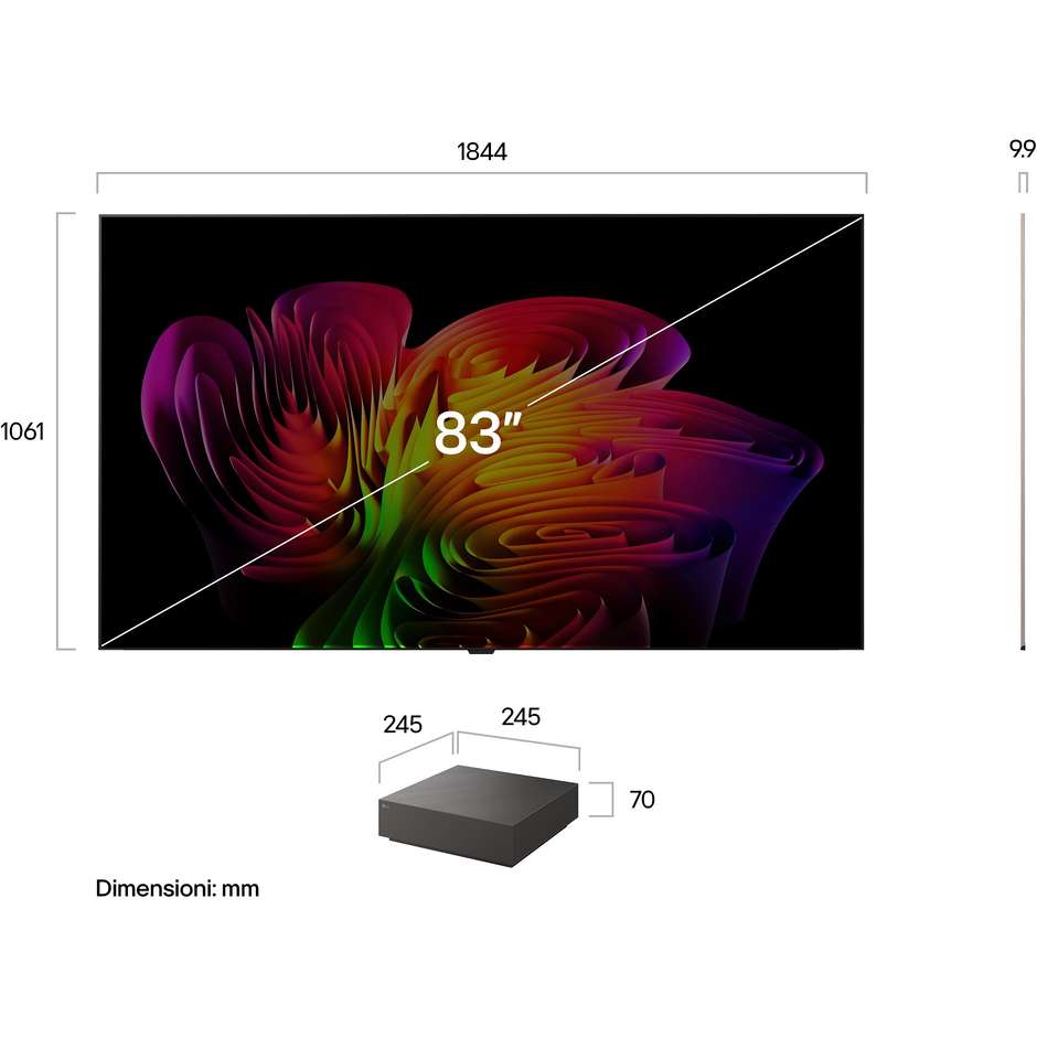 LG OLED83W69LA Wallpaper TV OLED evo AI 83" 4K True Wireless 9,9 mm