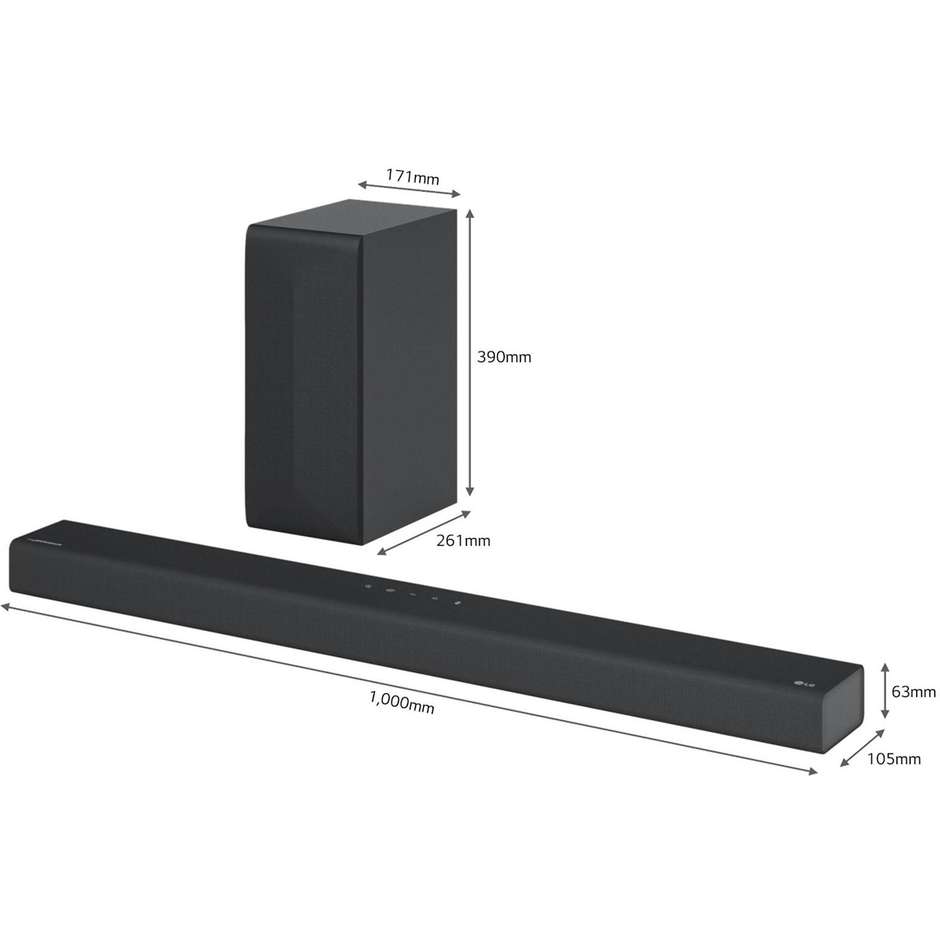 LG S65Q Soundbar Potenza 420 W Wireless Bluetooth Colore Nero