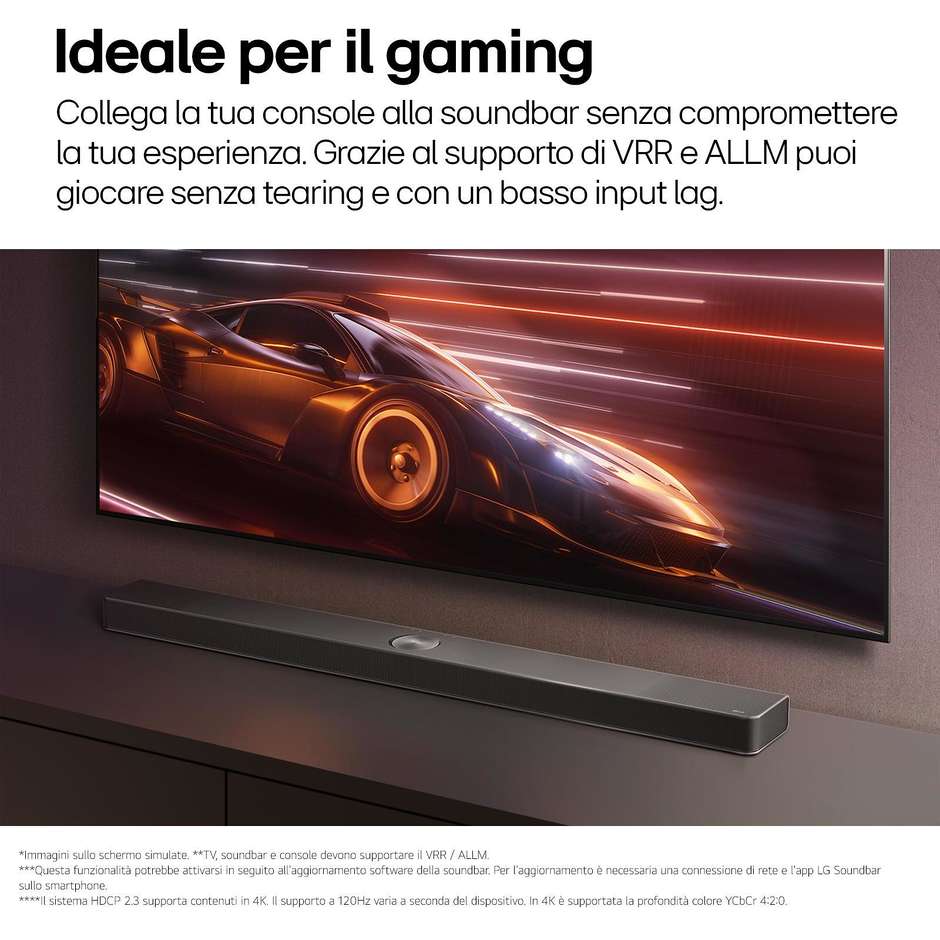 LG S70TY.AEUSLLK Soundbar All-in-One per TV e Intrattenimento Domestico DTS,DTS Colore Black