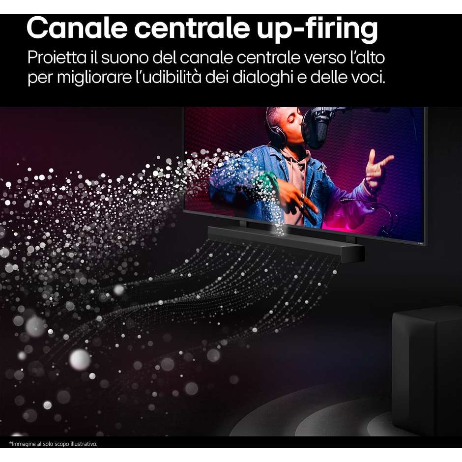 LG S70TY Soundbar 3.1.1 Canali 400W Dolby Atmos DTS:X Subwoofer Wireless Nero