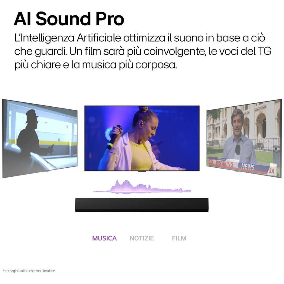 Lg SG10TY.DEUSLLK Soundbar con Subwoofer per TV Nero