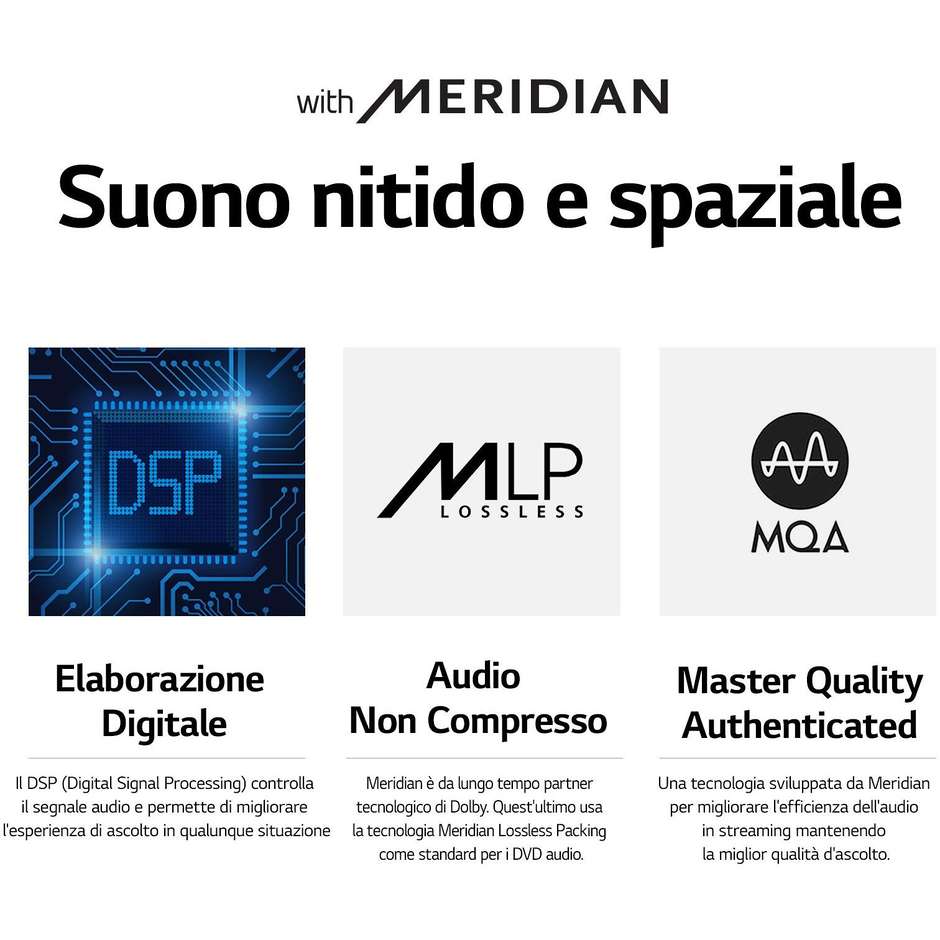 LG TONE Free FP5 Auricolari True Wireless In-Ear con Meridian Audio e Cancellazione Attiva del Rumore ANC Bianco
