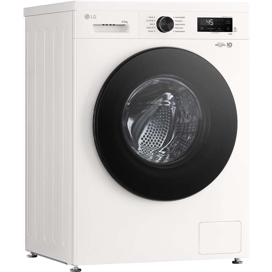 LG W4NX1095NWB Lavasciuga Carica Frontale 9/5 kg 1400 Giri/min Motore Inverter Smart Wi-Fi Classe A