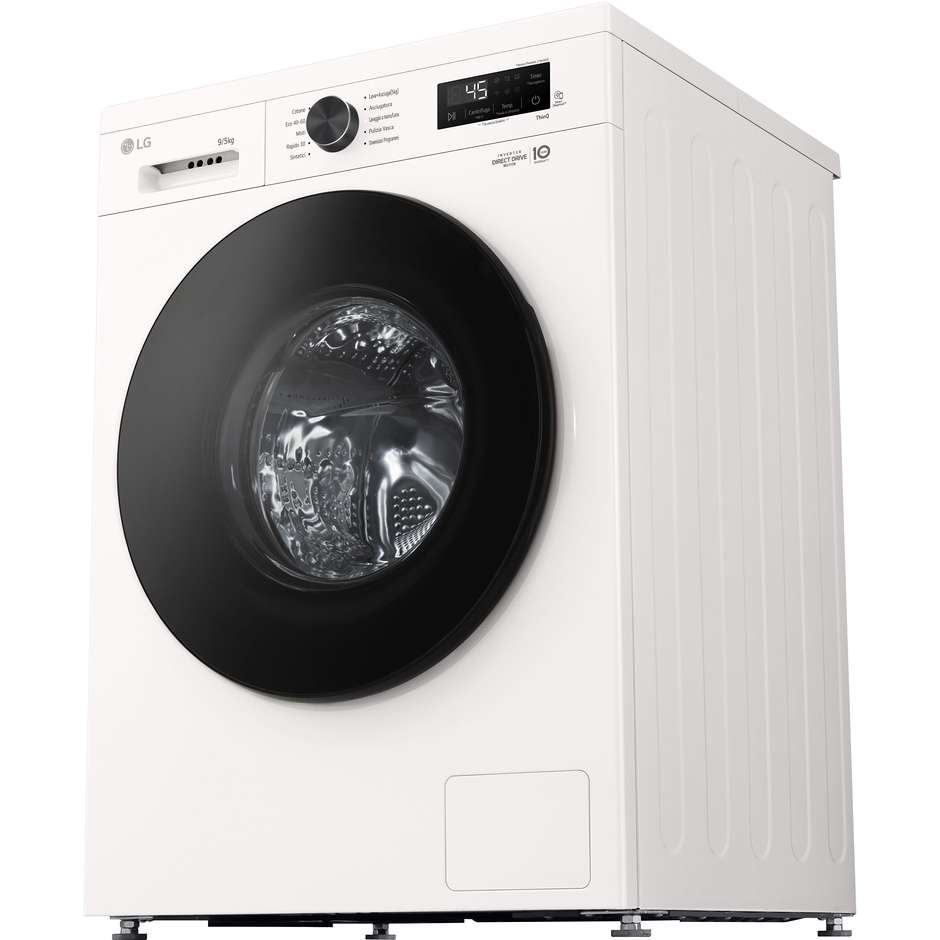 LG W4NX1095NWB Lavasciuga Carica Frontale 9/5 kg 1400 Giri/min Motore Inverter Smart Wi-Fi Classe A