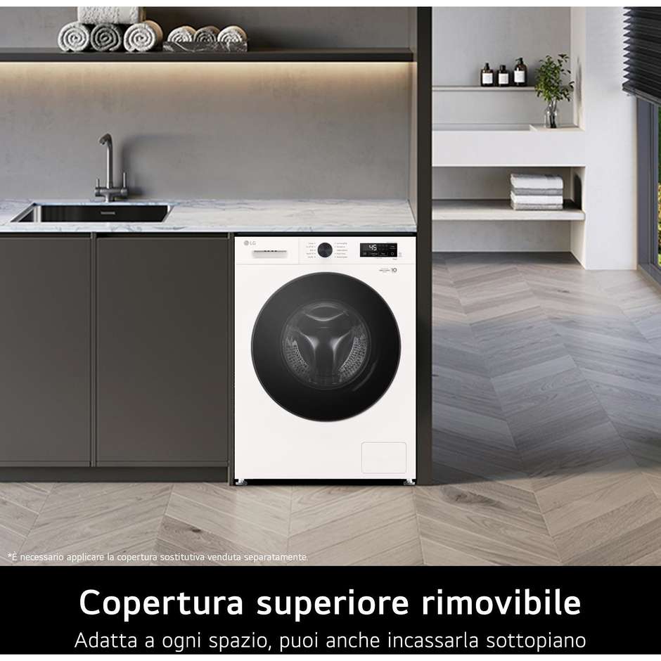 LG W4NX1095NWB Serie X1 Lavasciuga 9/5 kg 1400 giri Wi-Fi classe A/E bianca