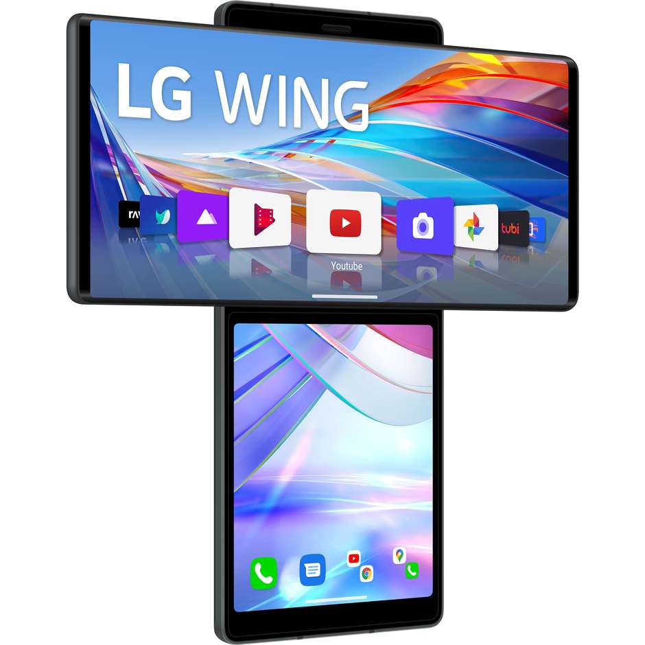 LG WING 5G Smartphone pieghevole 6,8'' Full HD Ram 8 Gb Memoria 128 Gb Android colore Aurora Grey