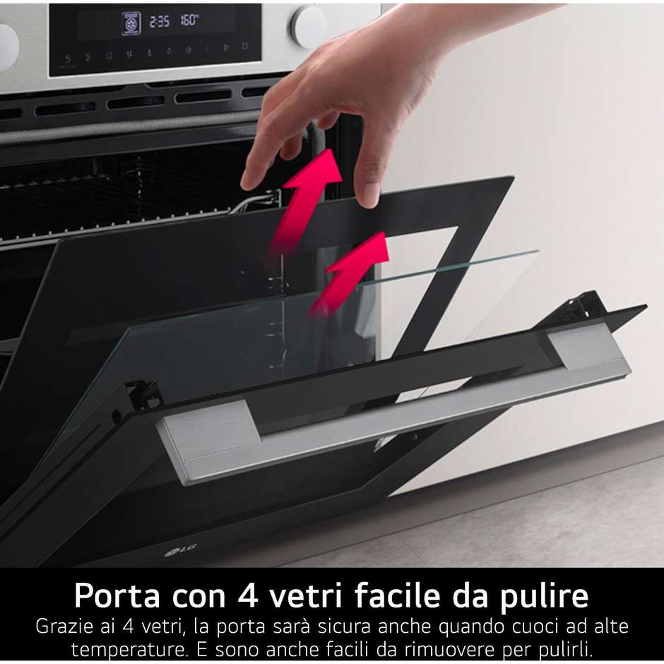 LG WS5D7230S Forno elettrico da incasso 72 L Classe A con Air Fry e pulizia pirolitica Inox